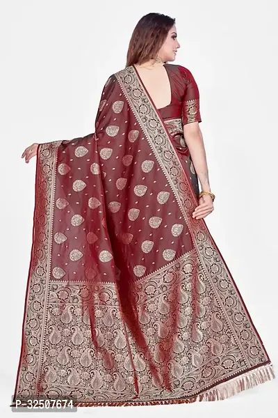 Stylish Brown Art Silk Saree With Blouse Piece For Women-thumb2