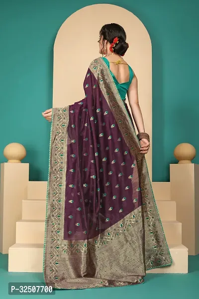 Stylish Purple Art Silk Saree With Blouse Piece For Women-thumb2