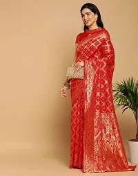 Stylish Red Art Silk Saree With Blouse Piece For Women-thumb2