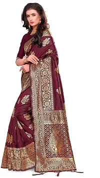 Stylish Maroon Art Silk Saree With Blouse Piece For Women-thumb2