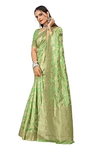 Stylish Green Art Silk Saree With Blouse Piece For Women-thumb1