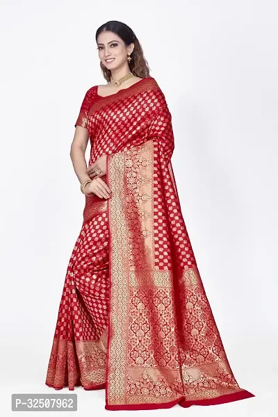 Stylish Maroon Art Silk Saree With Blouse Piece For Women-thumb3