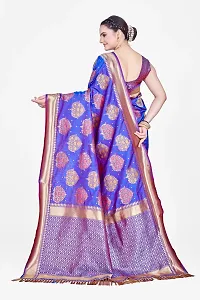 Stylish Blue Art Silk Saree With Blouse Piece For Women-thumb3