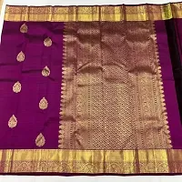 Stylish Purple Art Silk Saree With Blouse Piece For Women-thumb3