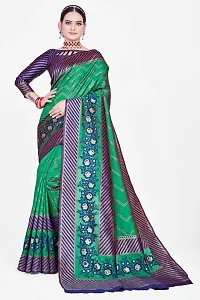 Stylish Green Art Silk Saree With Blouse Piece For Women-thumb3