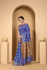 Stylish Blue Art Silk Saree With Blouse Piece For Women-thumb2