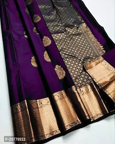 Stylish Purple Art Silk Saree with Blouse piece For Women-thumb0