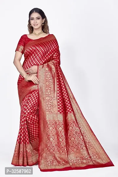 Stylish Maroon Art Silk Saree With Blouse Piece For Women-thumb0