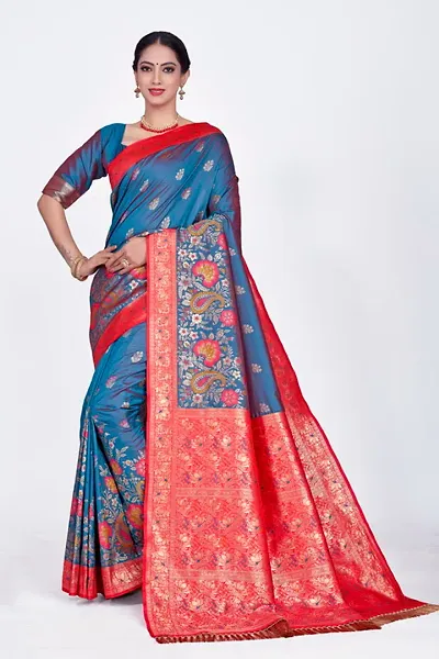 Alluring Art Silk Saree with Blouse piece 