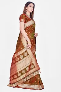 Stylish Olive Art Silk Saree With Blouse Piece For Women-thumb3