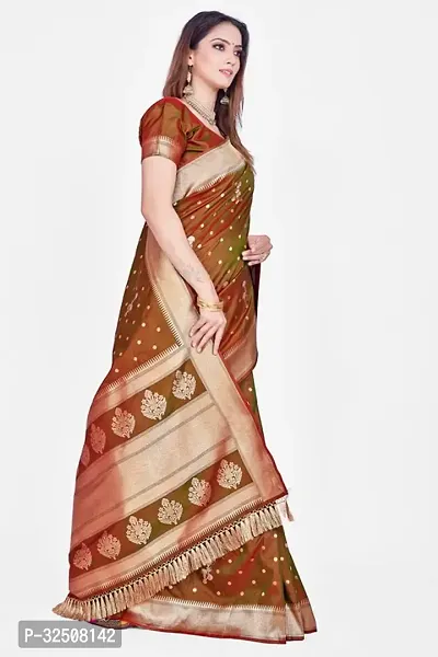 Stylish Olive Art Silk Saree With Blouse Piece For Women-thumb4