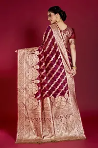 Stylish Purple Organza Saree With Blouse Piece For Women-thumb1