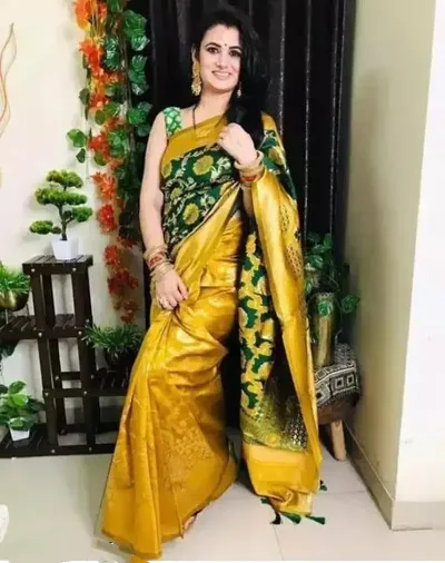 Classic Art Silk Jacquard Saree With Blouse Piece