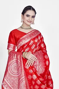 Stylish Red Art Silk Saree With Blouse Piece For Women-thumb4