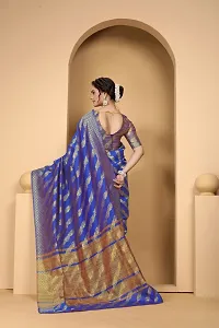 Stylish Blue Art Silk Saree With Blouse Piece For Women-thumb1