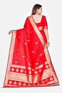 Stylish Red Art Silk Saree With Blouse Piece For Women-thumb1