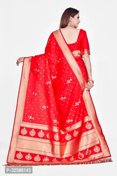 Stylish Red Art Silk Saree With Blouse Piece For Women-thumb2