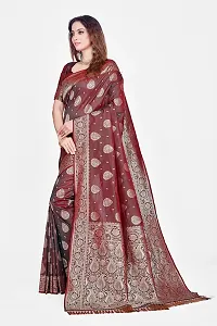 Stylish Brown Art Silk Saree With Blouse Piece For Women-thumb2