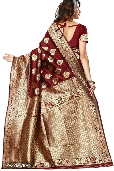 Stylish Brown Art Silk Saree With Blouse Piece For Women-thumb2