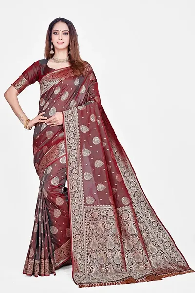 Attractive Art Silk Saree with Blouse piece 