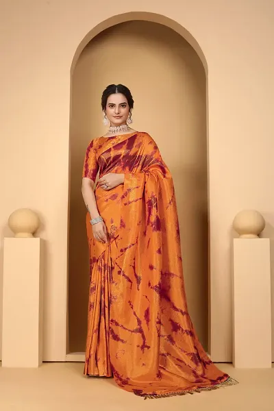 Glamorous Art Silk Saree with Blouse piece 