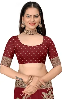 Stylish Maroon Art Silk Saree With Blouse Piece For Women-thumb4