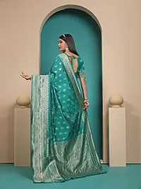 Stylish Green Art Silk Saree with Blouse piece For Women-thumb1