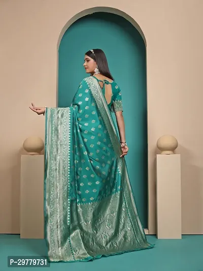 Stylish Green Art Silk Saree with Blouse piece For Women-thumb2