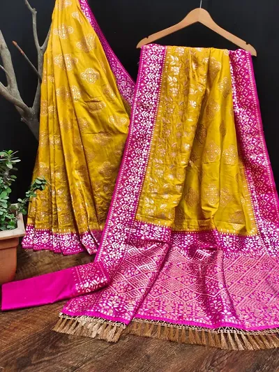 New In Art Silk Saree with Blouse piece 