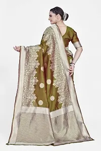 Stylish Green Art Silk Saree with Blouse piece For Women-thumb1