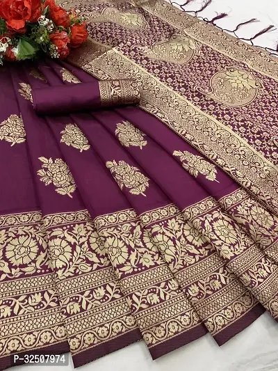 Stylish Purple Art Silk Saree With Blouse Piece For Women-thumb0