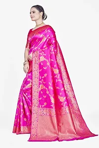 Stylish Pink Art Silk Saree With Blouse Piece For Women-thumb2