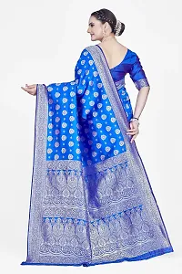 Stylish Blue Art Silk Saree with Blouse piece For Women-thumb1