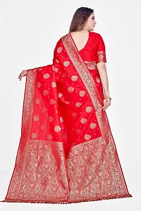 Stylish Red Art Silk Saree With Blouse Piece For Women-thumb1