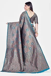 Stylish Teal Art Silk Saree With Blouse Piece For Women-thumb3