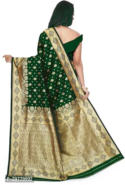 Stylish Green Art Silk Saree with Blouse piece For Women-thumb2