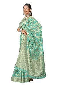 Stylish Light Green Art Silk Saree With Blouse Piece For Women-thumb1