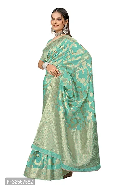 Stylish Light Green Art Silk Saree With Blouse Piece For Women-thumb2