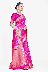 Stylish Pink Art Silk Saree With Blouse Piece For Women-thumb3