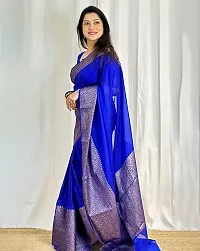 Stylish Blue Art Silk Saree With Blouse Piece For Women-thumb2