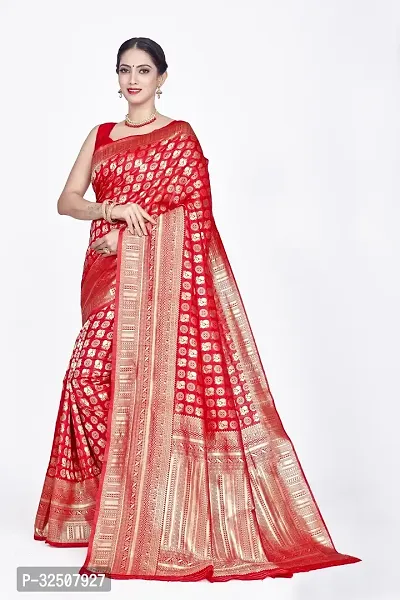 Stylish Red Art Silk Saree With Blouse Piece For Women-thumb3