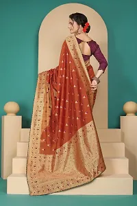 Stylish Brown Art Silk Saree With Blouse Piece For Women-thumb1