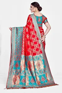 Stylish Red Art Silk Saree With Blouse Piece For Women-thumb1