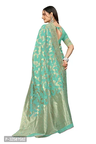 Stylish Light Green Art Silk Saree With Blouse Piece For Women-thumb3