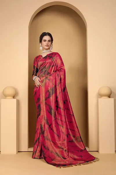 Glamorous Art Silk Saree with Blouse piece 