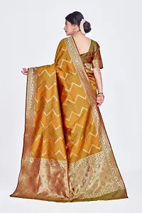 Stylish Olive Art Silk Saree With Blouse Piece For Women-thumb1