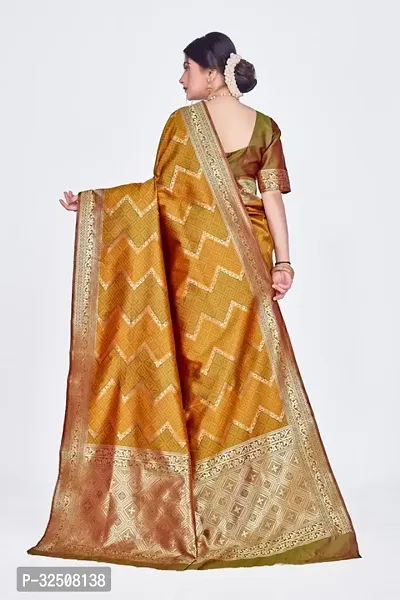 Stylish Olive Art Silk Saree With Blouse Piece For Women-thumb2