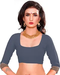 Stylish Grey Art Silk Saree With Blouse Piece For Women-thumb3