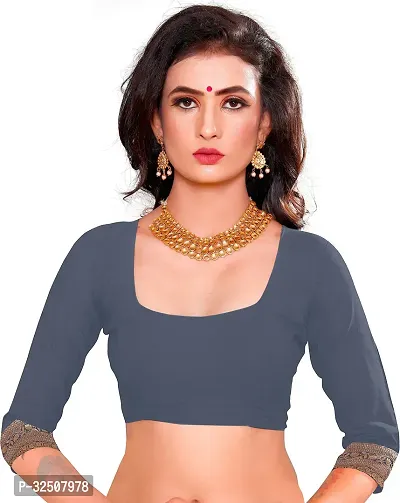 Stylish Grey Art Silk Saree With Blouse Piece For Women-thumb4