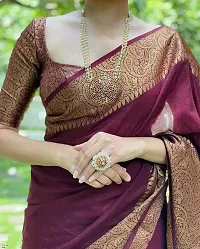 Stylish Maroon Art Silk Saree With Blouse Piece For Women-thumb3